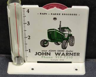 Vintage Metal John Deere Rain Guage