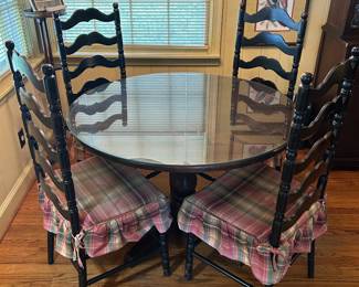 Ethan Allen table, cane bottom chairs sold separately 