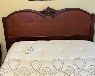 Antique carved wood mahogany headboard $120