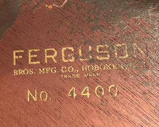 Antique Ferguson Bros. No. 4400 mahogany pedestal plant stand $390
