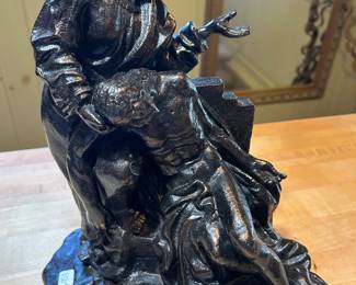 La Pieta statue in bronze, after Michelangelo from Our Lady Cahuzac 