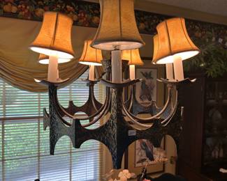 Mor light brutalist metal chandelier $250