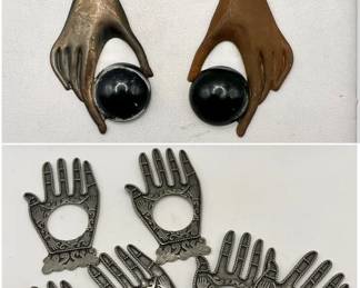 Copper-Tone Hands Earrings & Silver-Tone Hands