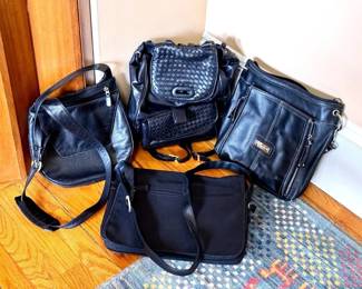 (4) Black Handbags Feat — Enzo & Tignanello