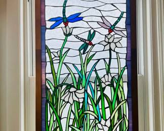 Large Floral Stained Glass Window