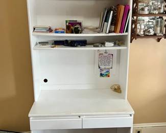 White Student Desk with Hutch