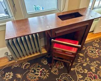 Sewing Machine Desk With Chair - (No Machine)