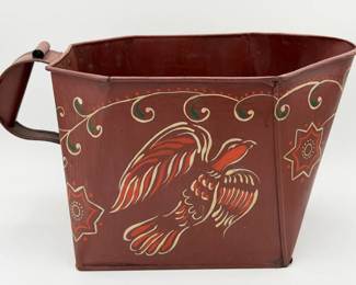 Antique Painted Coal Bucket