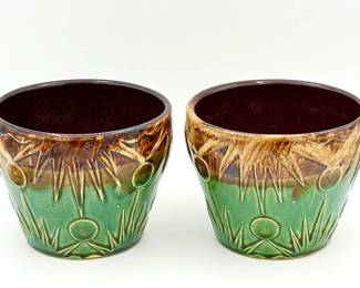 (2) Art Deco vintage Robinson Ransbottom Pottery (RRP Co) jardiniere Planters