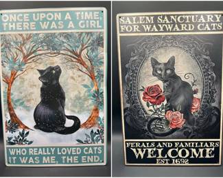 (2) Cat Lovers Metal Signs