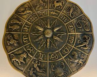 Large Brutalist Style Zodiac Wall Hanging