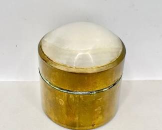 Stone and Gold-Tone Pill Box