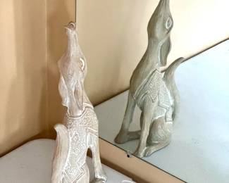 Wooden Coyote Statue