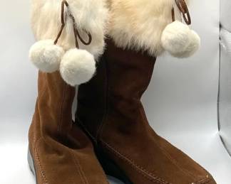 Aerosoles Boots with Faux Fur Trim — Womens Size 9
