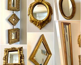 (8) Small Mirrors with Ornate Gold Tone Frames