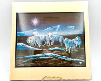 Jacque Wolf Tile Wall Hanging Art