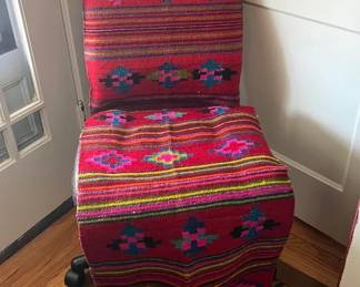 Handwoven Turkish Kilim Chair Cover