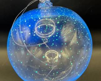 7” Glass Ball Ornament with Ultraviolet Glow