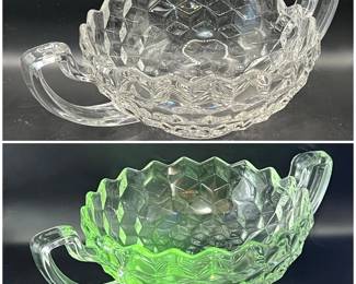 Fostoria American Clear Trophy Bowl with Green Ultraviolet Glow