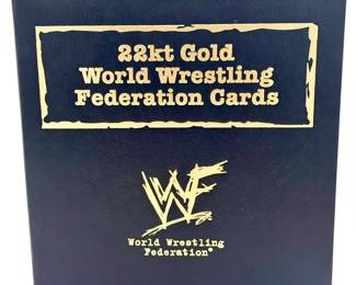 22kt gold-plated WWF wrestling cards By Danbury Mint