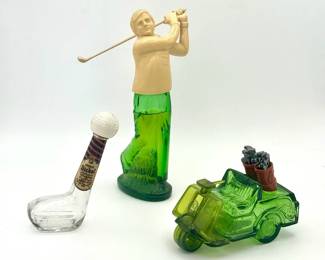 (3) Golf Cologne Bottles