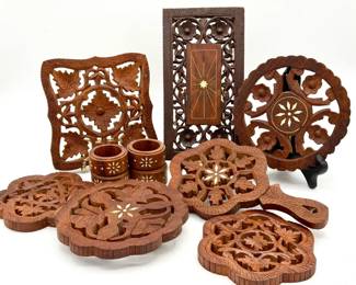 Carved Trivets & More Lot