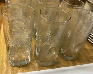Vintage Libbey Crisa Clear Dimpled/Pebbled Pinched Grip Glasses