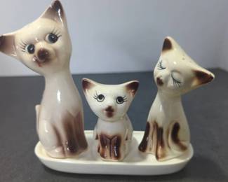 Cat-Themed Salt, Pepper, and Toothpick Holder Set
