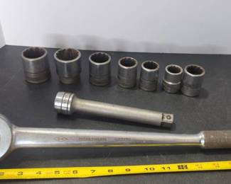 S-K Tools Socket Set with Ratchet Handle