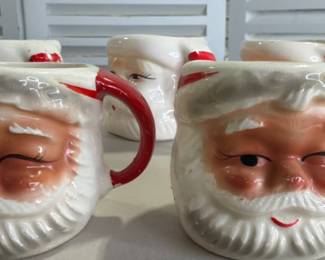 Vintage Christmas Santa Mugs