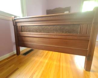 Antique footboard and frame