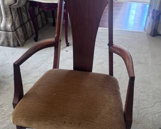  Armed Vintage Teak Highback Chair - 1 of 2