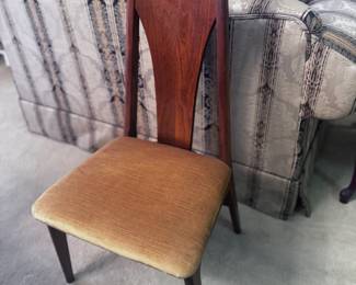 4 Armless Vintage Teak High back Chairs