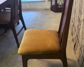 sideview Vintage Teak Highback Chair - one of four