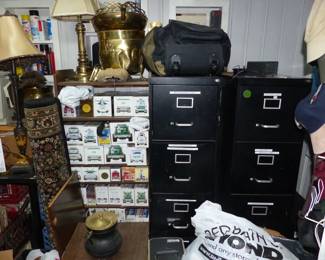 Loaded Basement, File Cabinets, Hess Truck Collection, Bric-A-Brac