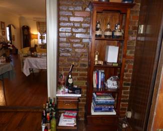 Bookcase with Assorted Items, Small Table