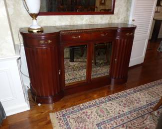 Vintage Mahogany Sideboard with Mirrored Doors