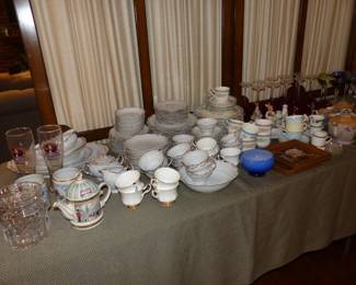 Vintage China & Dinnerware Sets, Vintage Rugy Red Stemware Set, Pair Of Small Limoge Pictures