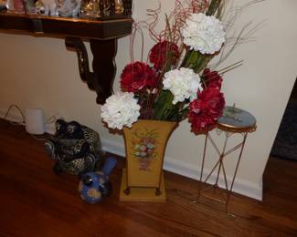Bric-A-Brac, Silk Flowers, Accent Table