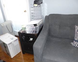 Gray Sleep Sofa, Side Table