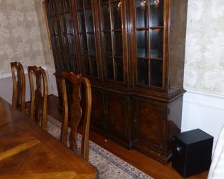 Beautiful Dining Table With 8 Chairs, Breakfront, Area Rug