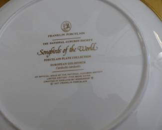 Set Of Franklin Porcelain "Songbirds Of The World" Assorted Plates