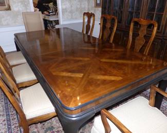 Beautiful Dining Table With 8 Chairs, Breakfront, Area Rug