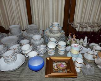 Vintage China & Dinnerware Sets, Vintage Rugy Red Stemware Set, Pair Of Small Limoge Pictures