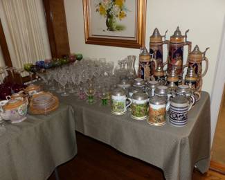 Collection Of Antique German Beer Steins