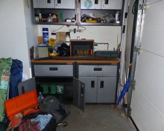 Come Dig In Garage, Fishing Equipment, Storage Cabinet, Tools