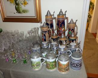 Collection Of Antique German Beer Steins