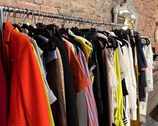 3 huge racks of designer clothes