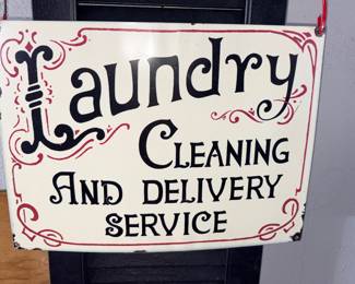 Metal Laundry Service Sign!