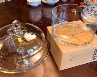 Covered Glass Cake Stand & Handmade Crystal Bowl Made in Turkey!